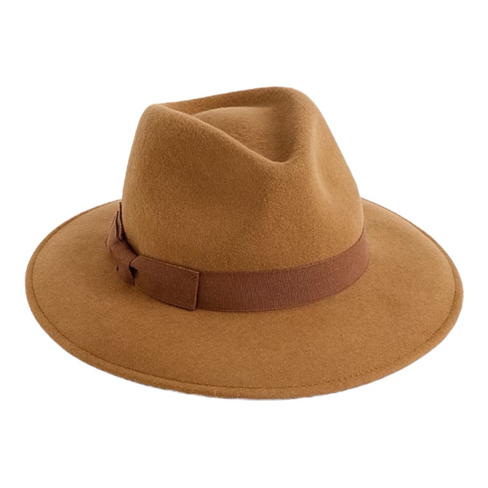 J. Crew Factory Western Hat with Grosgrain Trim 100% Wool Hat - Brown - NWOT